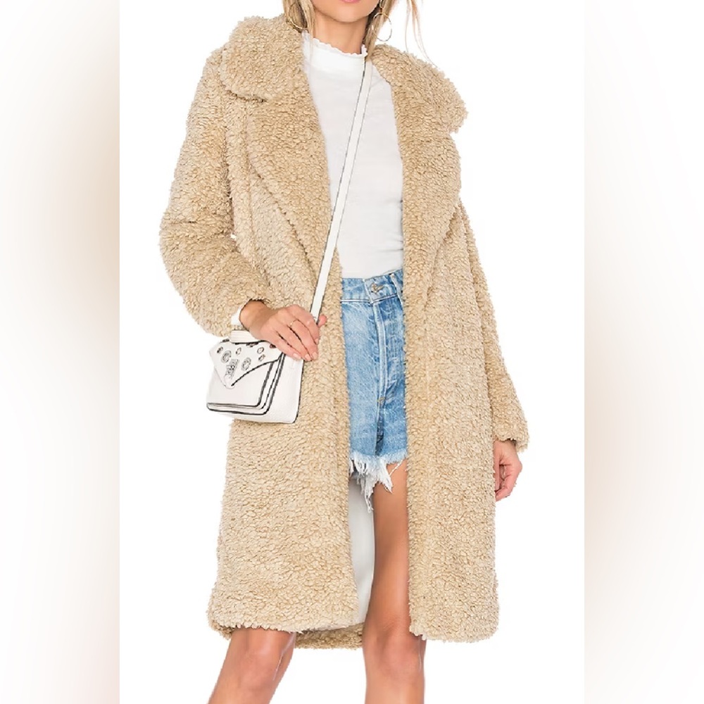 TULAROSA Womens “Long Violet” Teddy Coat : LARGE